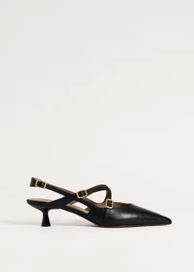 Me+em Pointy Multi Strap Kitten Heel Black