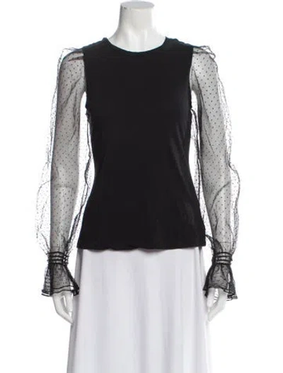 Pre-owned Me+em Polka Dot Print Crew Neck Top In Gray