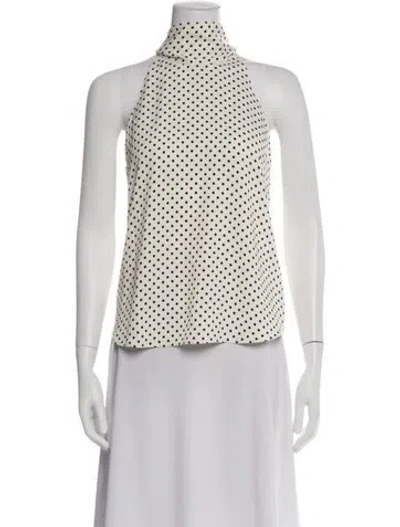 Pre-owned Me+em Polka Dot Print Halterneck Top In Green