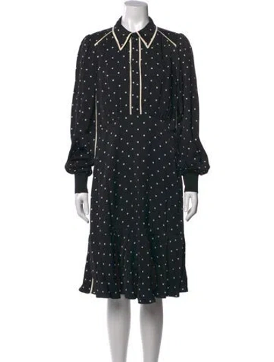 Pre-owned Me+em Polka Dot Print Knee-length Dress In Black