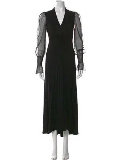 Pre-owned Me+em Polka Dot Print Long Dress In Black