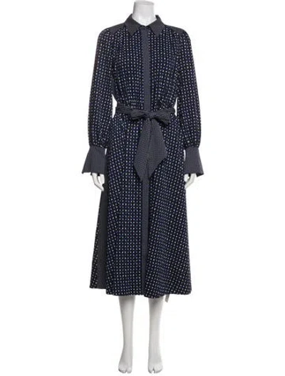 Pre-owned Me+em Polka Dot Print Long Dress In Blue