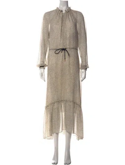 Pre-owned Me+em Polka Dot Print Long Dress In Neutral