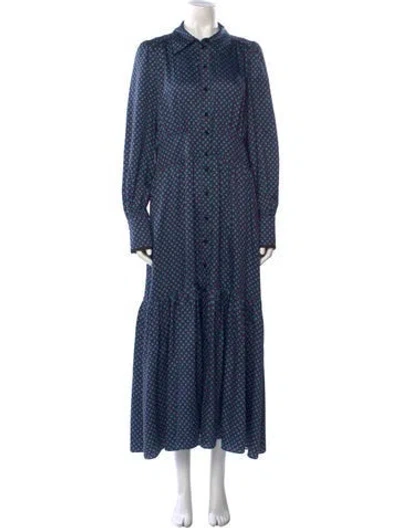 Pre-owned Me+em Polka Dot Print Long Dress In Purple