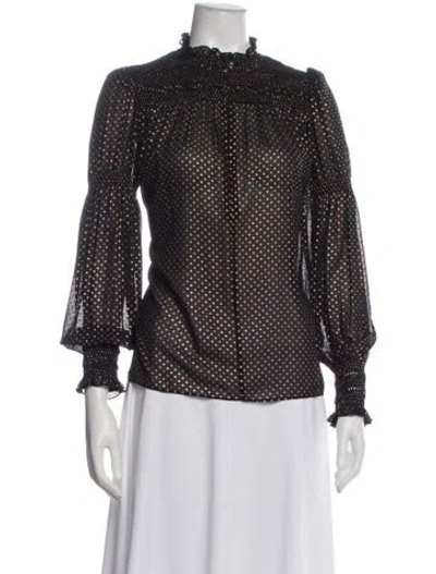 Pre-owned Me+em Polka Dot Print Long Sleeve Blouse In Multi