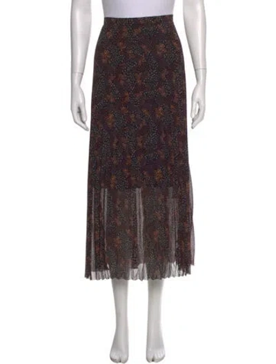 Pre-owned Me+em Polka Dot Print Midi Length Skirt In Brown