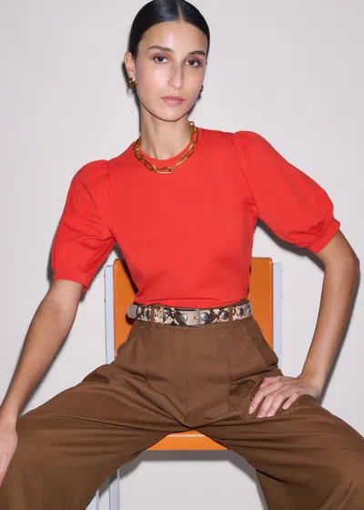 Me+em Pouf Sleeve Tee Poppy Red