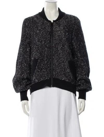 Pre-owned Me+em Printed Bomber Jacket In Black