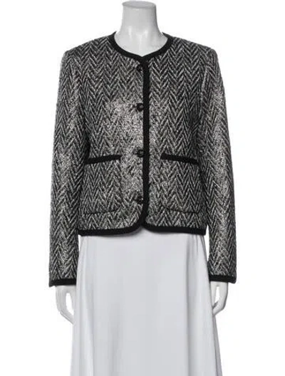 Pre-owned Me+em Printed Evening Jacket In Black