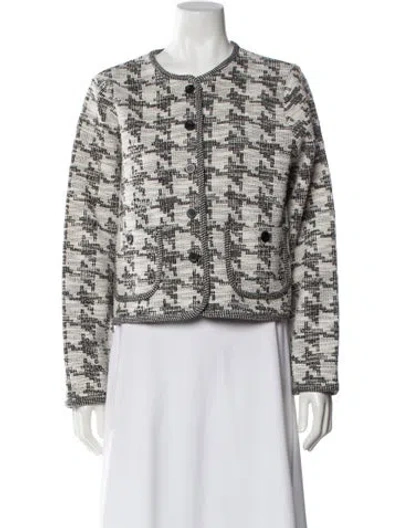 Pre-owned Me+em Printed Evening Jacket W/ Tags In White