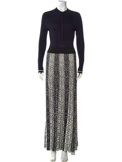 Pre-owned Me+em Printed Long Dress In Blue