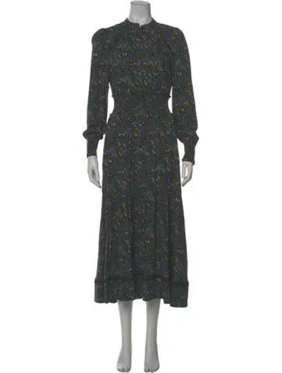 Pre-owned Me+em Printed Long Dress In Green