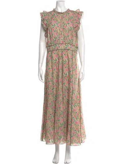 Pre-owned Me+em Printed Long Dress In Neutral