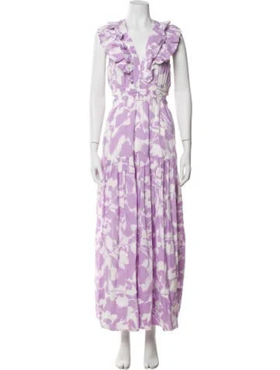 Pre-owned Me+em Printed Long Dress In Pink