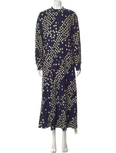 Pre-owned Me+em Printed Long Dress W/ Tags In Green