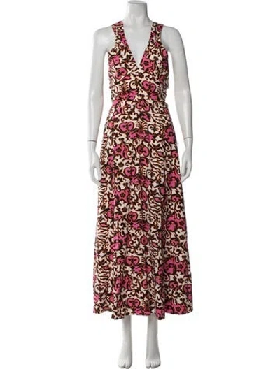 Pre-owned Me+em Printed Long Dress W/ Tags In Pink