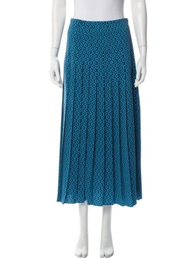 Pre-owned Me+em Printed Long Skirt In Blue