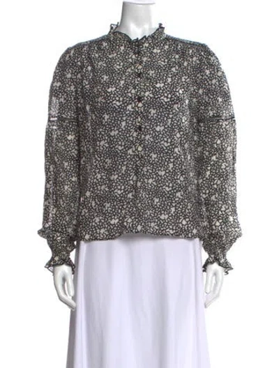 Pre-owned Me+em Printed Long Sleeve Blouse In Multicolor