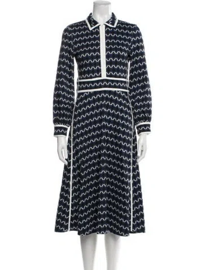 Pre-owned Me+em Printed Midi Length Dress In Blue
