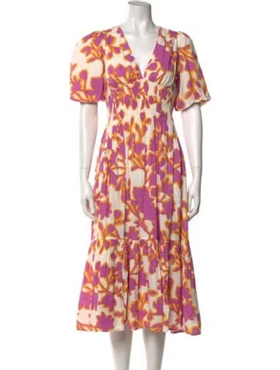 Pre-owned Me+em Printed Midi Length Dress In Multi