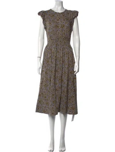 Pre-owned Me+em Printed Midi Length Dress In Multi
