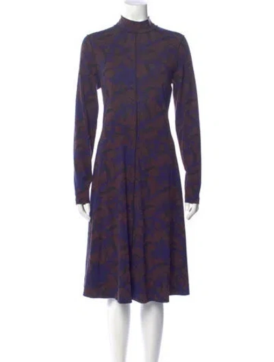 Pre-owned Me+em Printed Midi Length Dress In Purple