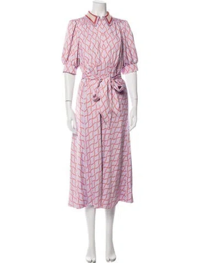 Pre-owned Me+em Printed Midi Length Dress In Purple