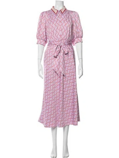 Pre-owned Me+em Printed Midi Length Dress In Purple