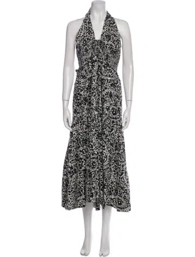 Pre-owned Me+em Printed Midi Length Dress W/ Tags In Black