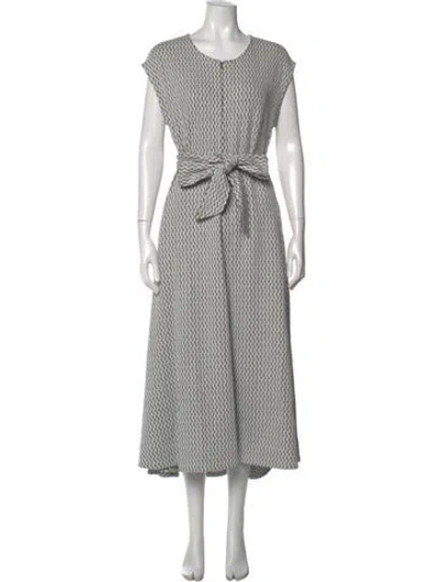 Pre-owned Me+em Printed Midi Length Dress In White
