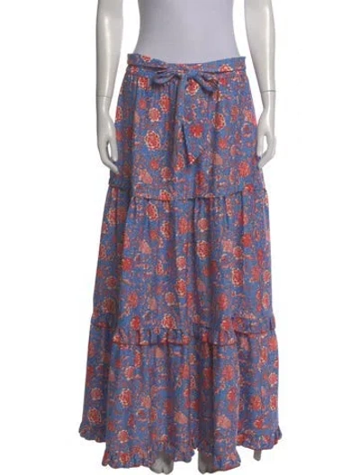 Pre-owned Me+em Printed Midi Length Skirt In Blue