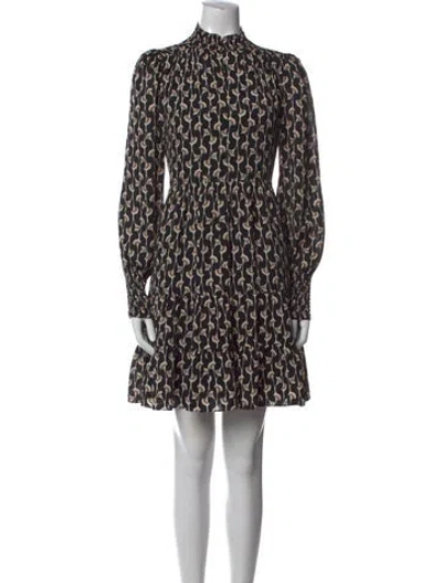 Pre-owned Me+em Printed Mini Dress In Black