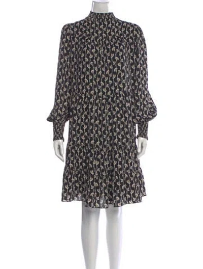 Pre-owned Me+em Printed Mini Dress In Black