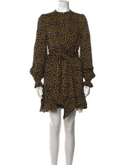 Pre-owned Me+em Printed Mini Dress In Black/yellow