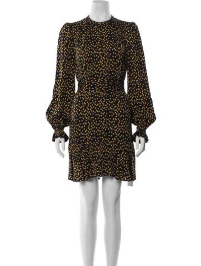 Pre-owned Me+em Printed Mini Dress In Black/yellow