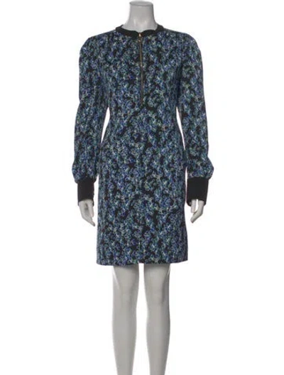 Pre-owned Me+em Printed Mini Dress In Blue