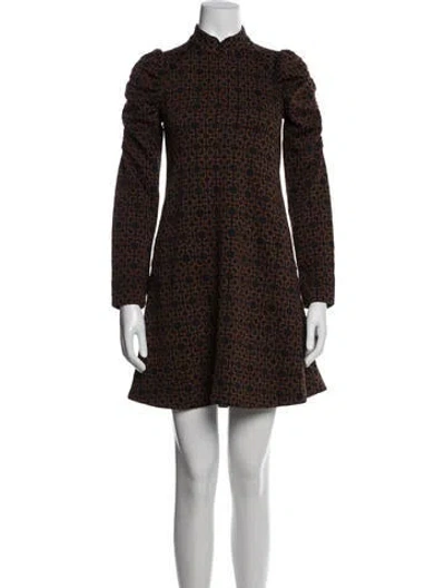 Pre-owned Me+em Printed Mini Dress In Brown