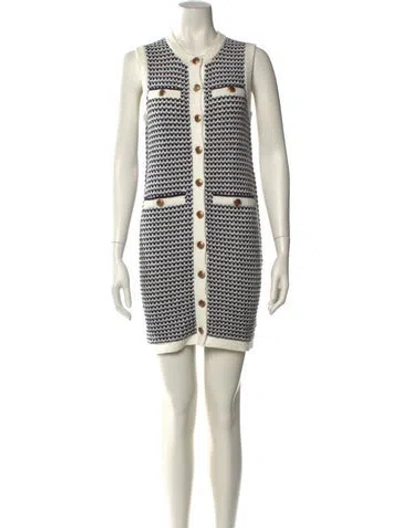 Pre-owned Me+em Printed Mini Dress In White