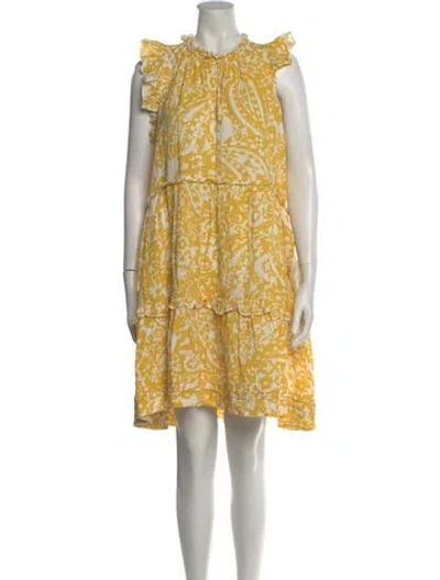Pre-owned Me+em Printed Mini Dress In Yellow