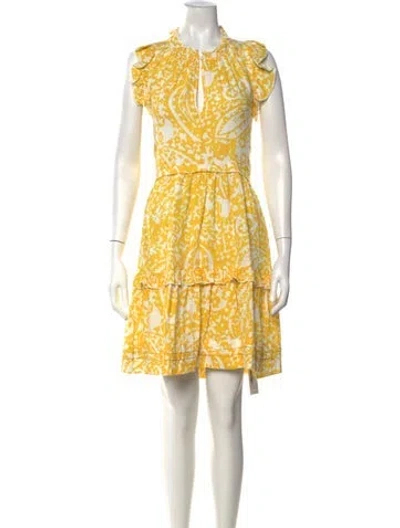 Pre-owned Me+em Printed Mini Dress In Yellow