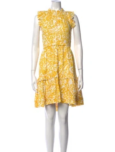 Pre-owned Me+em Printed Mini Dress In Yellow