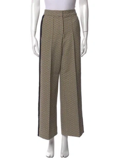 Pre-owned Me+em Printed Wide Leg Pants In Black