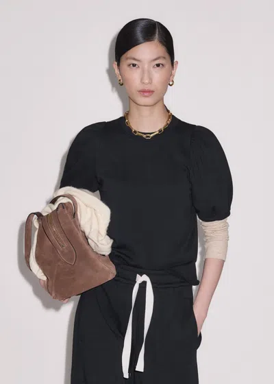 Me+em Puff Sleeve Sweatshirt Tee Black