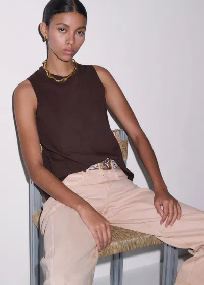 Me+em Racer Back Swing Top Cocoa Brown