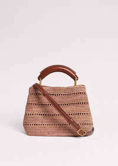 Me+em Raffia Mini Constructed Day Bag Blush Pink