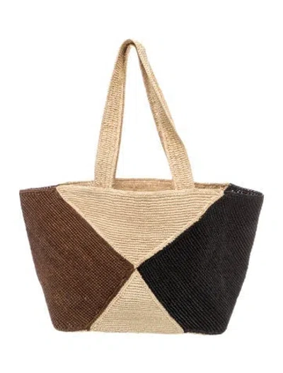 Pre-owned Me+em Raffia Tote In Neutrals