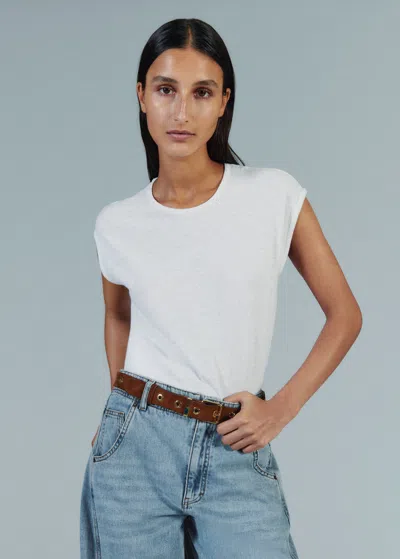 Me+em Raw Edge Muscle Tee In Fresh White