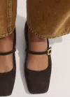 Me+em Refined Square Toe Ballerina In Chocolate