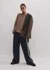 Me+em Regular Dna Wide-leg Side Stripe Track Pant In Navy