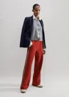 Me+em Regular-length Convertible Side Stripe Pant In Burnt Orange/charcoal/cream